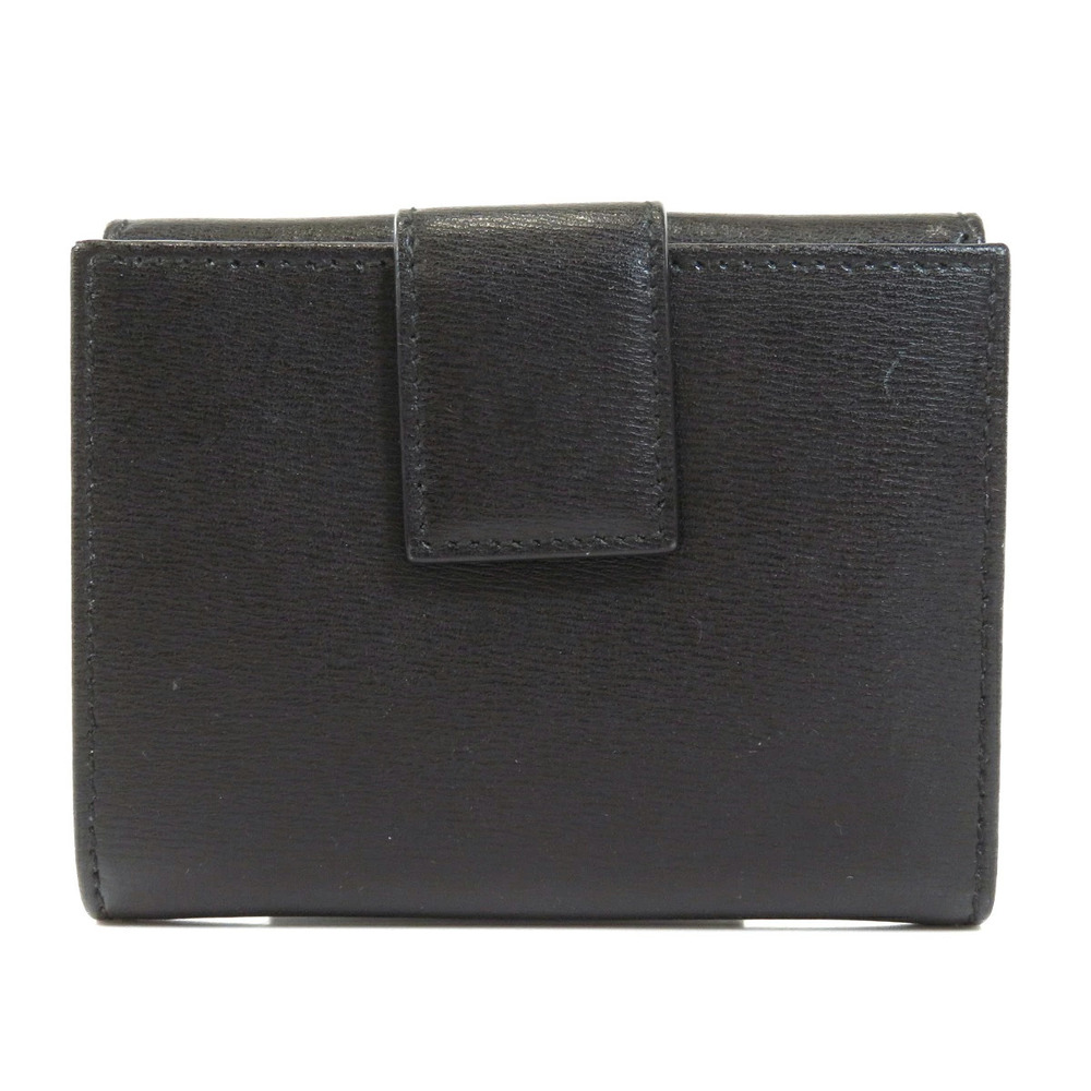 Salvatore Ferragamo Leather Gancini Wallet fold Bi Black
